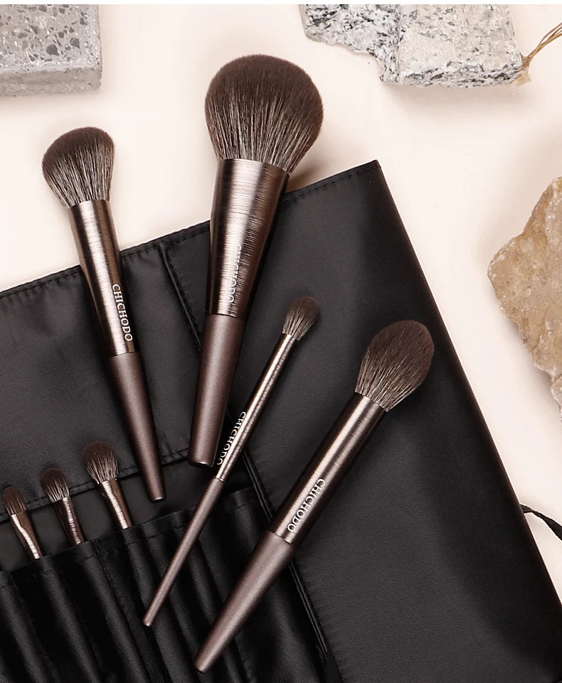CHICHODO Mkeup Brush-Violet 9pcs Professional Make up Brushes Set-Powder Highlighter Eyebrow Eyeshadow Pens-Beginer Makeup Tools