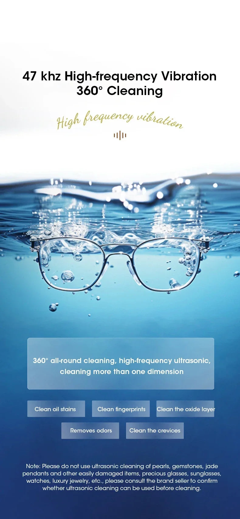 Ultrasonic Cleaning Machine 400ml Ultrasonic Cleaning Tank Automatic Cleaning Makeup Brush Glasses Watches Jewelry Cleaning