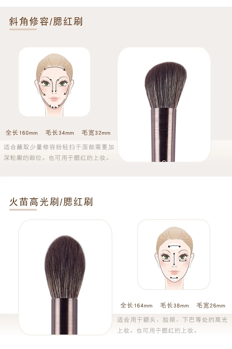 CHICHODO Mkeup Brush-Violet 9pcs Professional Make up Brushes Set-Powder Highlighter Eyebrow Eyeshadow Pens-Beginer Makeup Tools