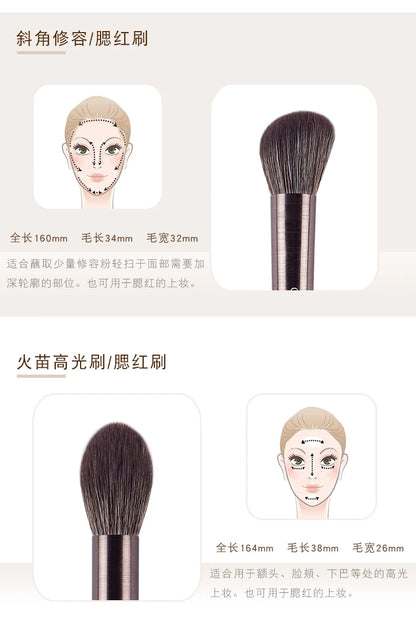 CHICHODO Mkeup Brush-Violet 9pcs Professional Make up Brushes Set-Powder Highlighter Eyebrow Eyeshadow Pens-Beginer Makeup Tools
