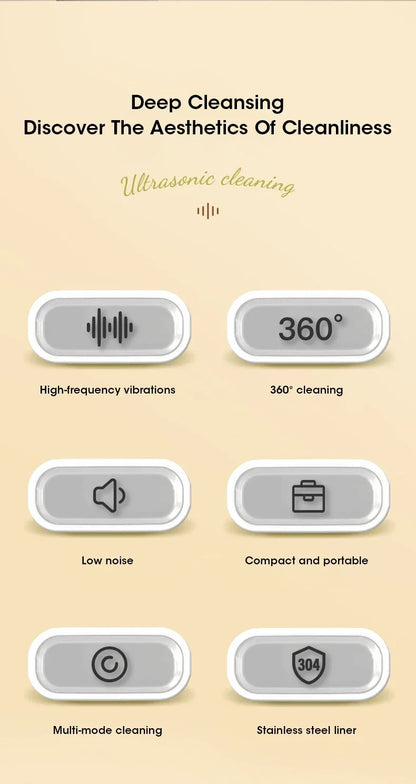 Ultrasonic Cleaning Machine 400ml Ultrasonic Cleaning Tank Automatic Cleaning Makeup Brush Glasses Watches Jewelry Cleaning