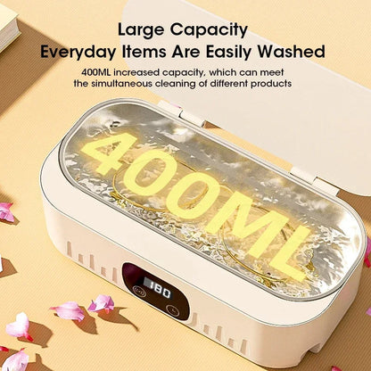 Ultrasonic Cleaning Machine 400ml Ultrasonic Cleaning Tank Automatic Cleaning Makeup Brush Glasses Watches Jewelry Cleaning
