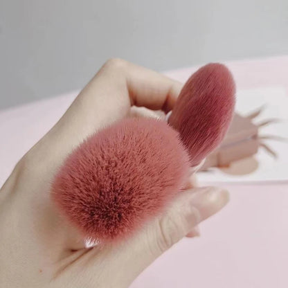 5pcs Mini Makeup Cosmetic Brushes Sets Translucent Box Mirror Face Foundation Powder Blusher Protable Travel Carry Make Up Tools